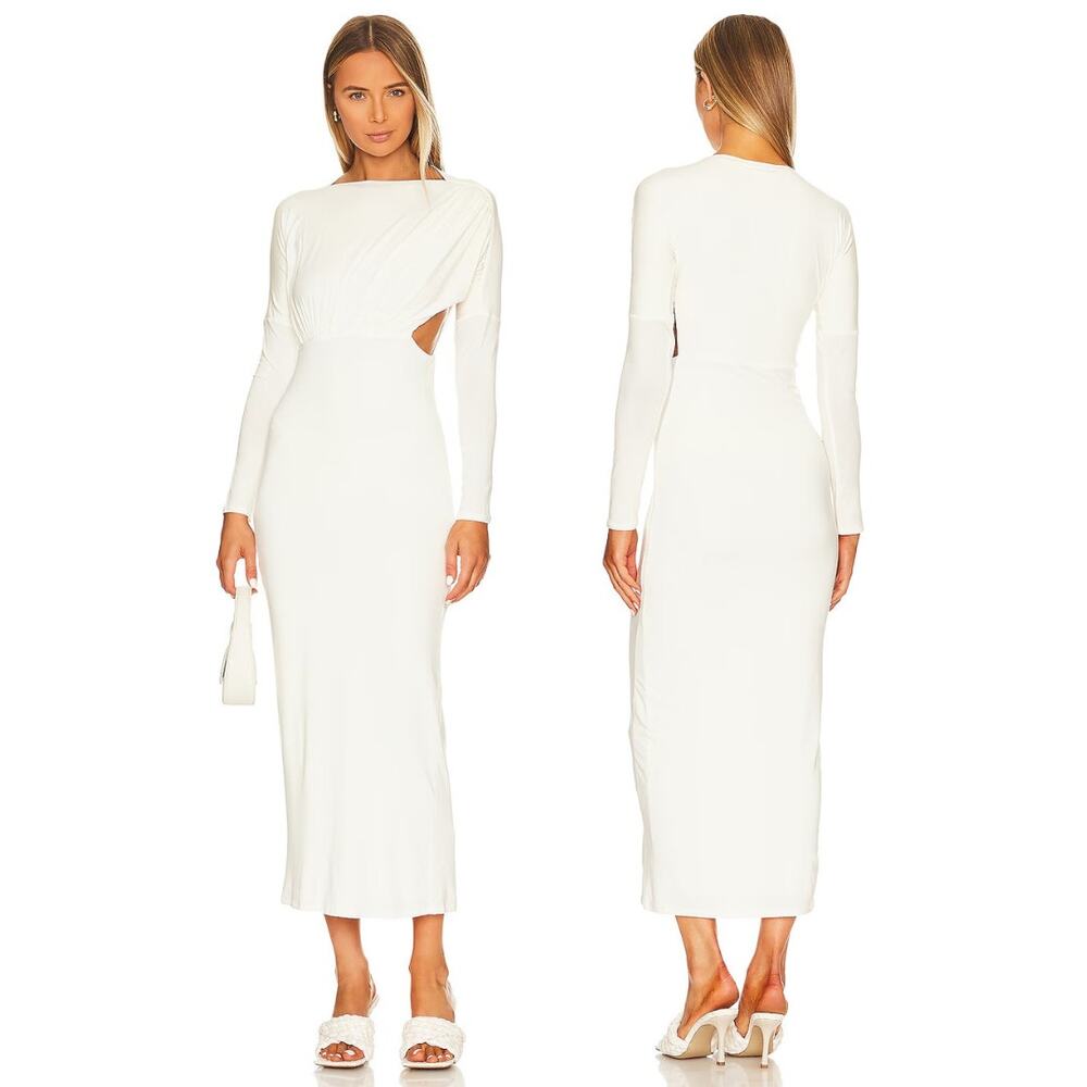 The Line by K Pascal Maxi Dress Ruched Evening Formal Bridal Party Cocktail S